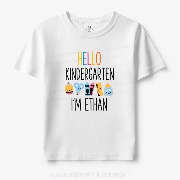 Personalized Hello Kindergarten I’m Name Toddler&Kid's Tees