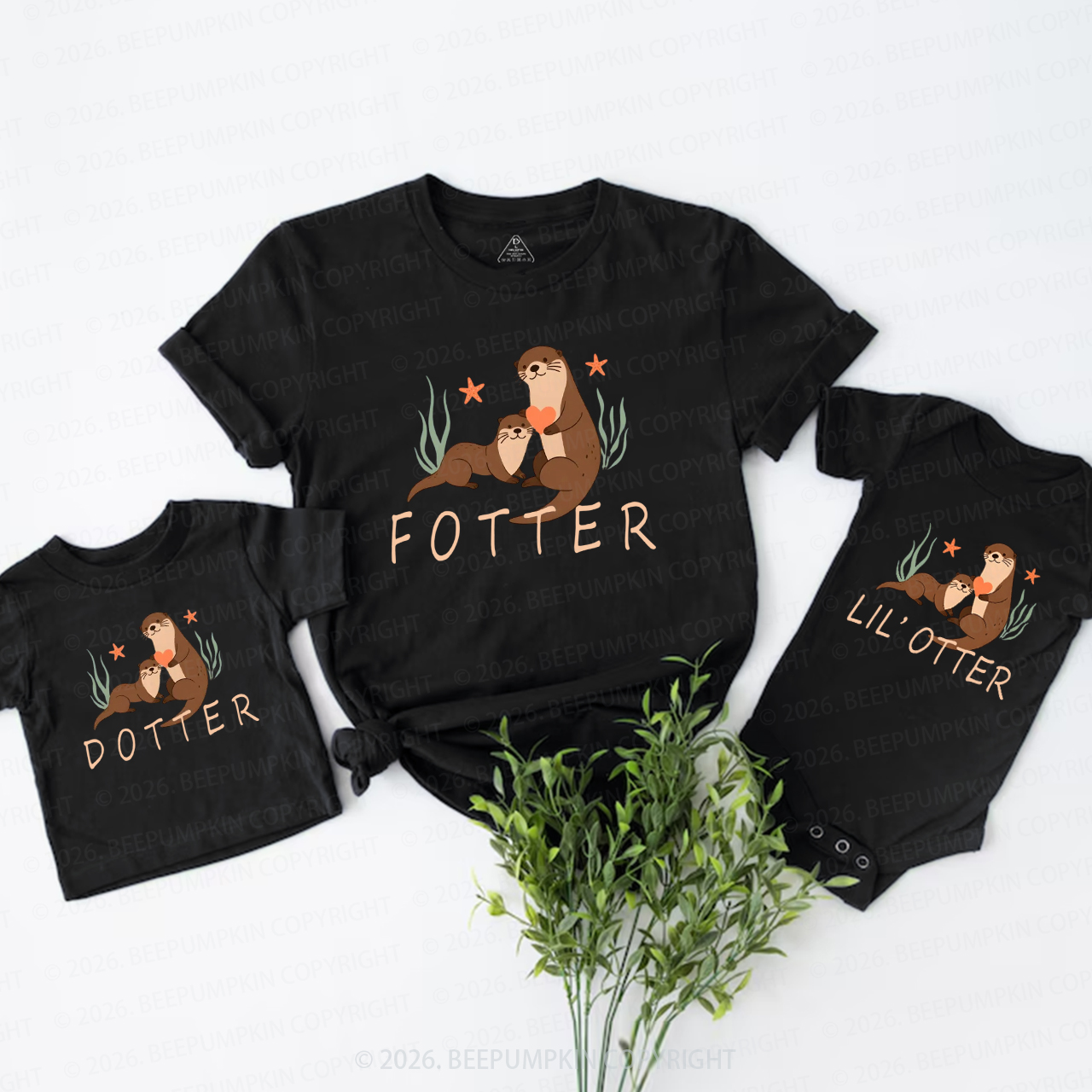 Funny Fotter Dotter Lil’ Otter Dad&Me Matching Shirts