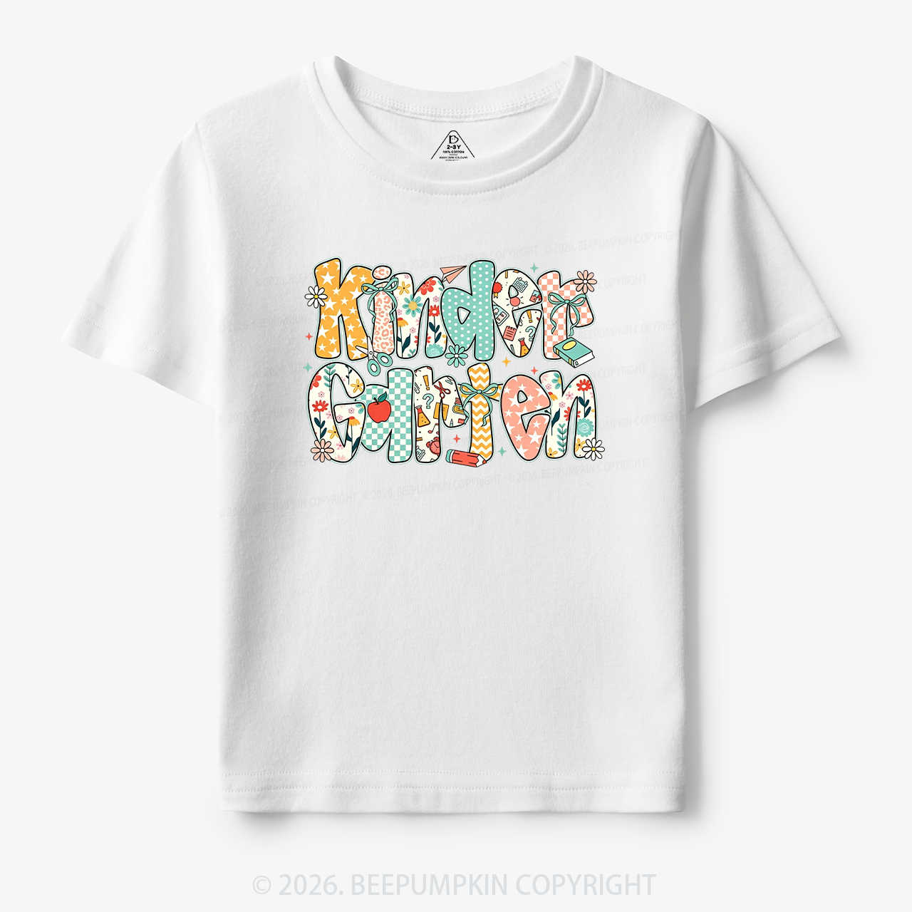 Preppy Floral Apple Pre-k 1st/2nd/3rd/4th Grade Toddler&Kid's Tees