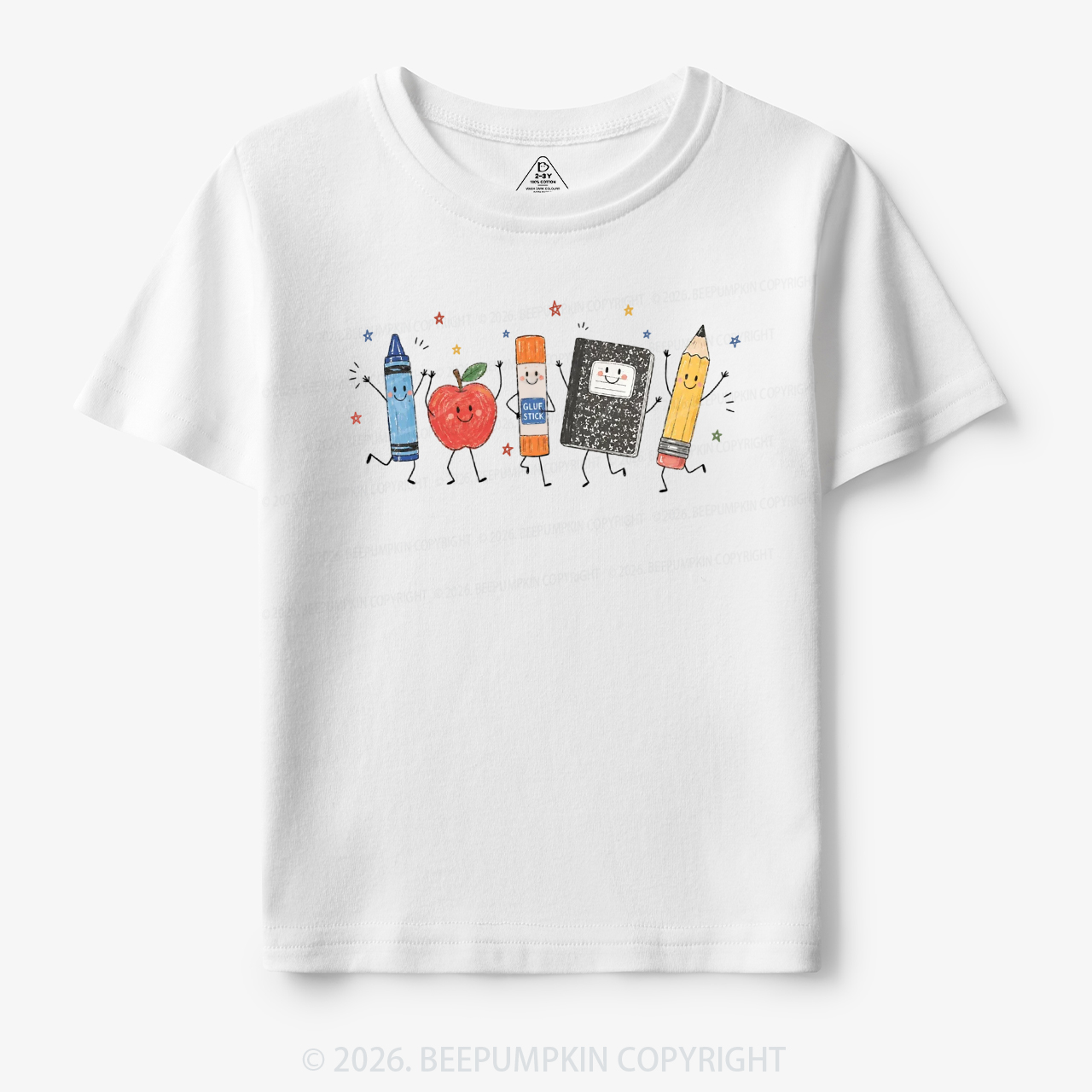 Crayon Apple Pencil Notebook Toddler&Kid's Tees