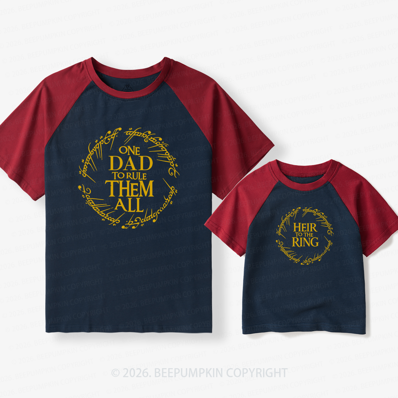 One Dad To Rule Them All Dad&Me Matching Retro Raglan T-shirt