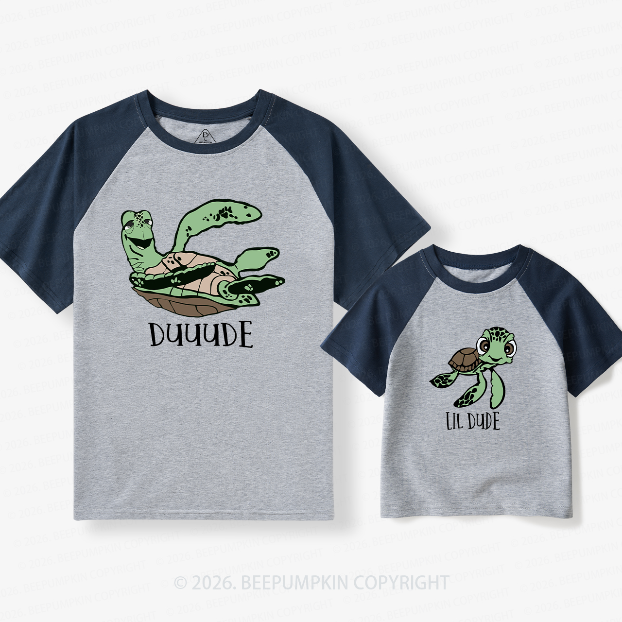 Dude Lil Dude Dad & Me Matching Retro Raglan T-shirt