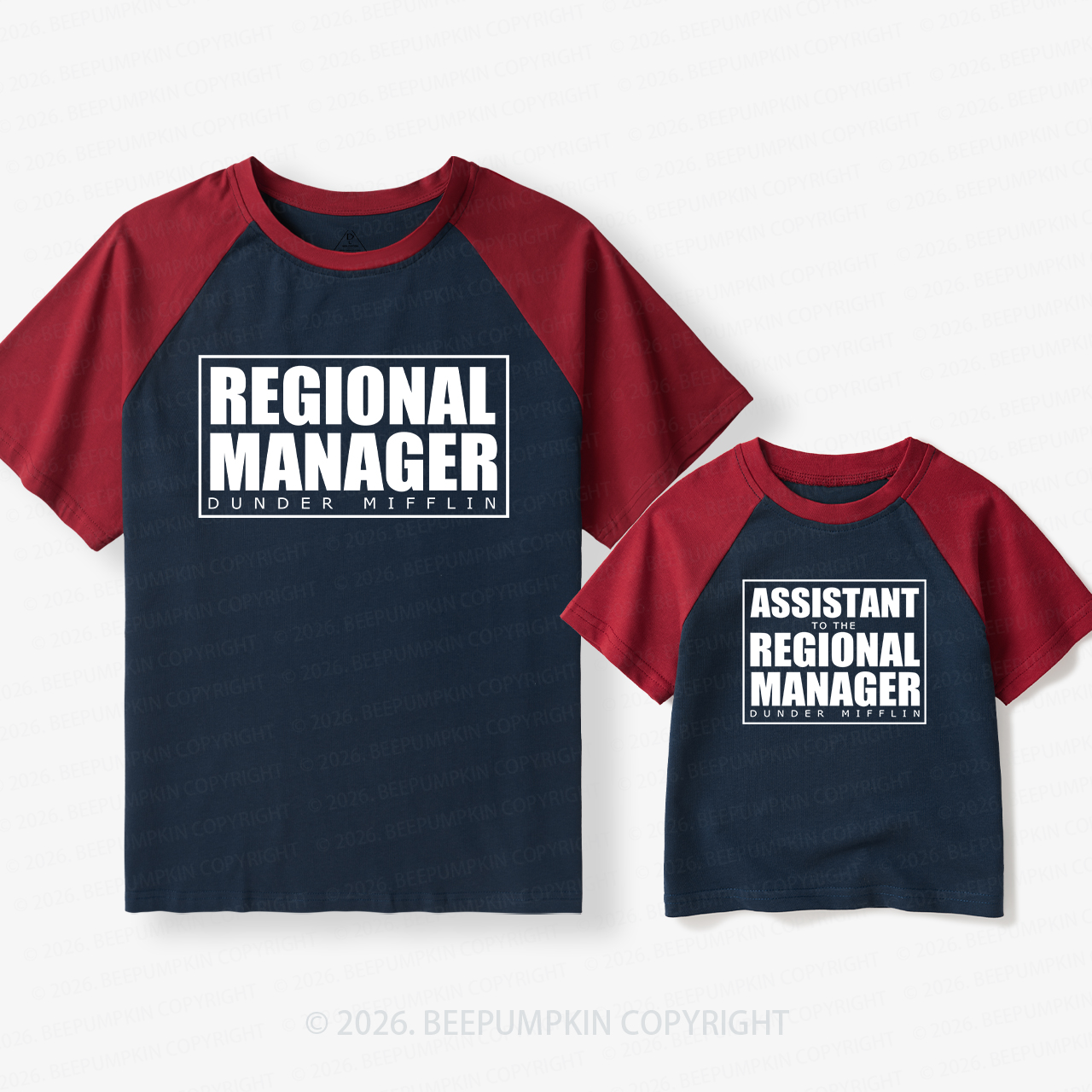Matching MANAGER Dad & Me Matching Retro Raglan T-shirt