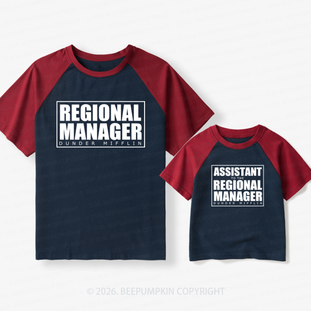Matching MANAGER Dad & Me Matching Retro Raglan T-shirt