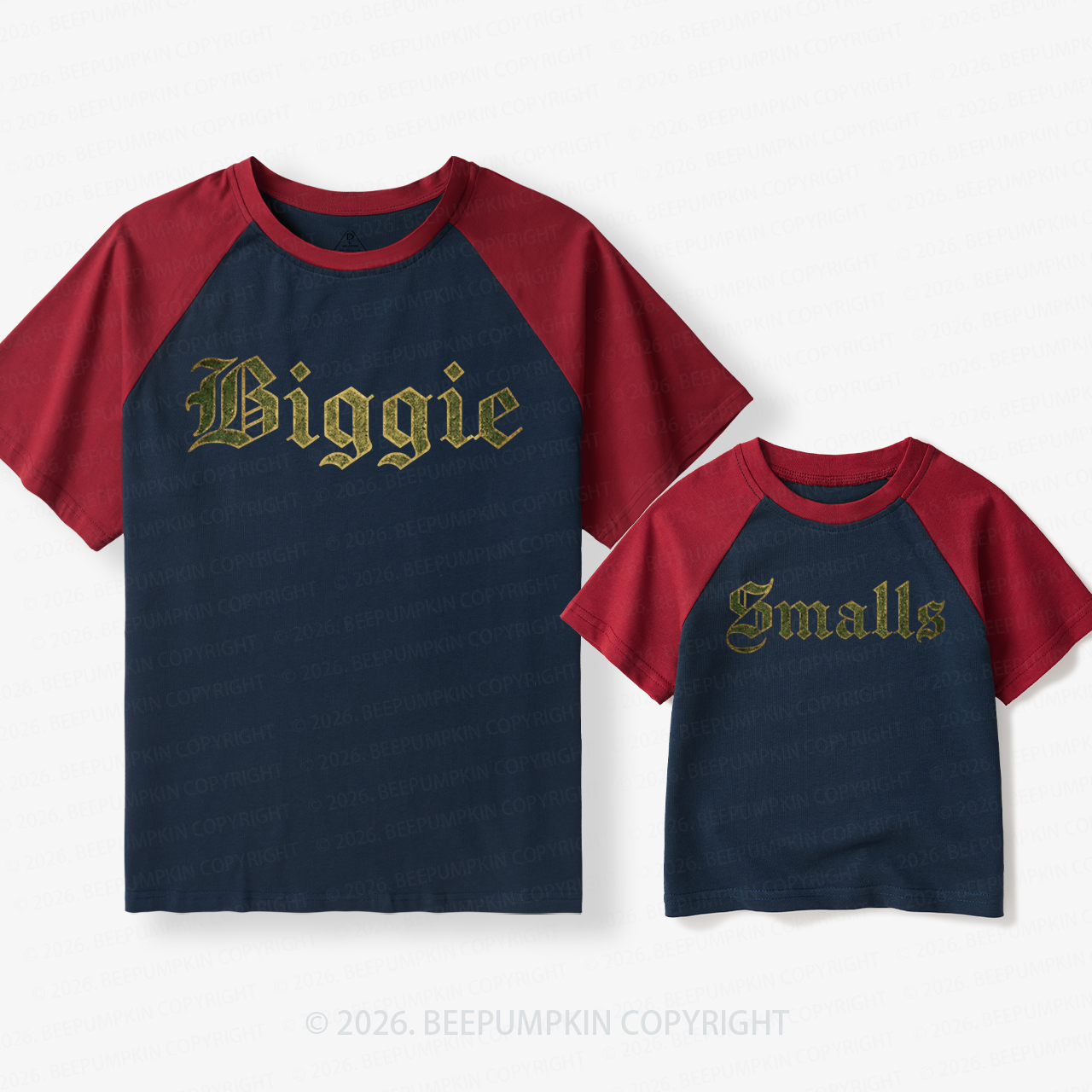 Biggie&Smalls First Dad & Me Matching Retro Raglan T-shirt