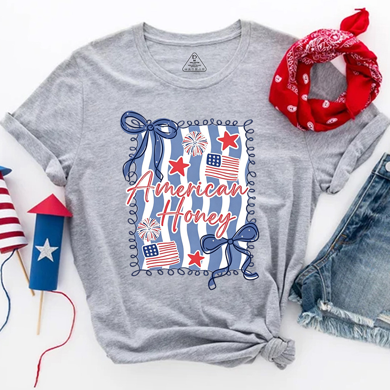American Honey Flag Bows T-Shirts