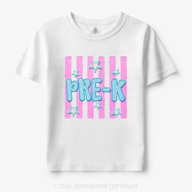 Retro Striped Pre-K Back To School Toddler&Kid's Tees