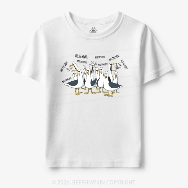 Personalized Teacher Name Seagulls Funny Toddler&Kid's Tees