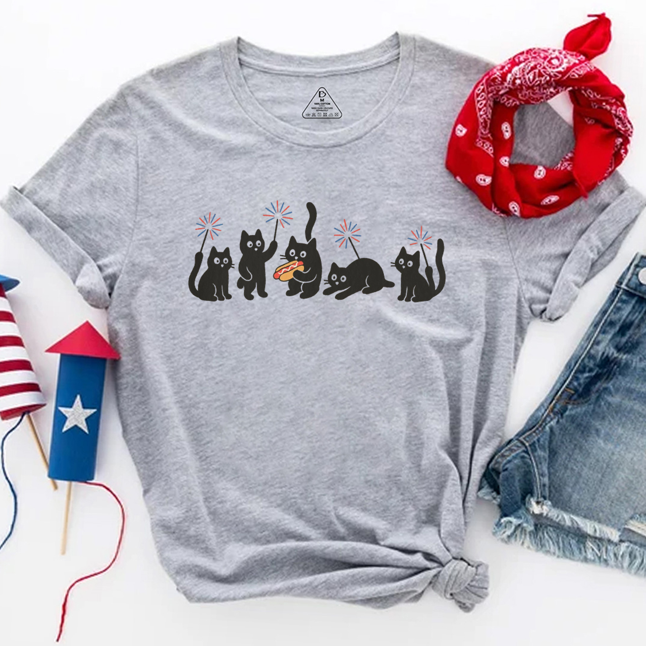 4th of July Funny Black Cats T-Shirts