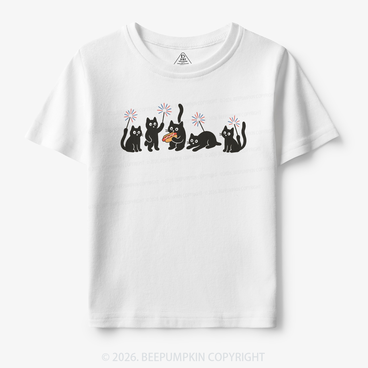 4th of July Funny Black Cats Toddler&Kid's Tees