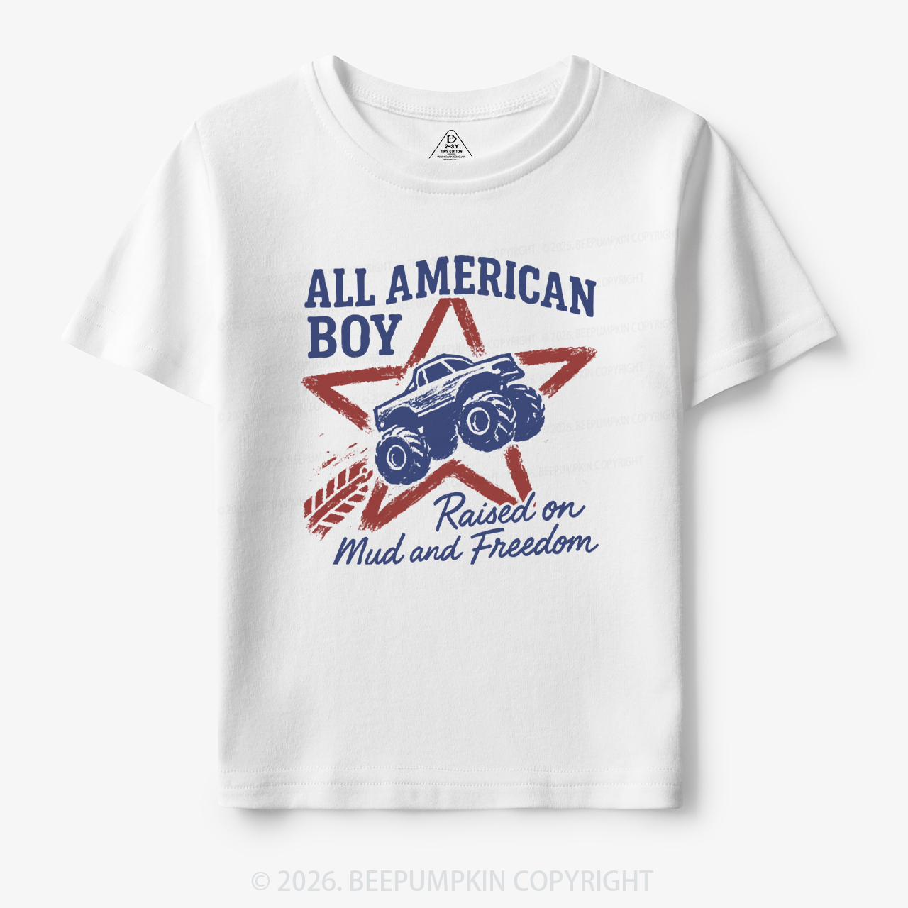 All American Boy Raised on Mud and Freedom Toddler&Kid's Tees