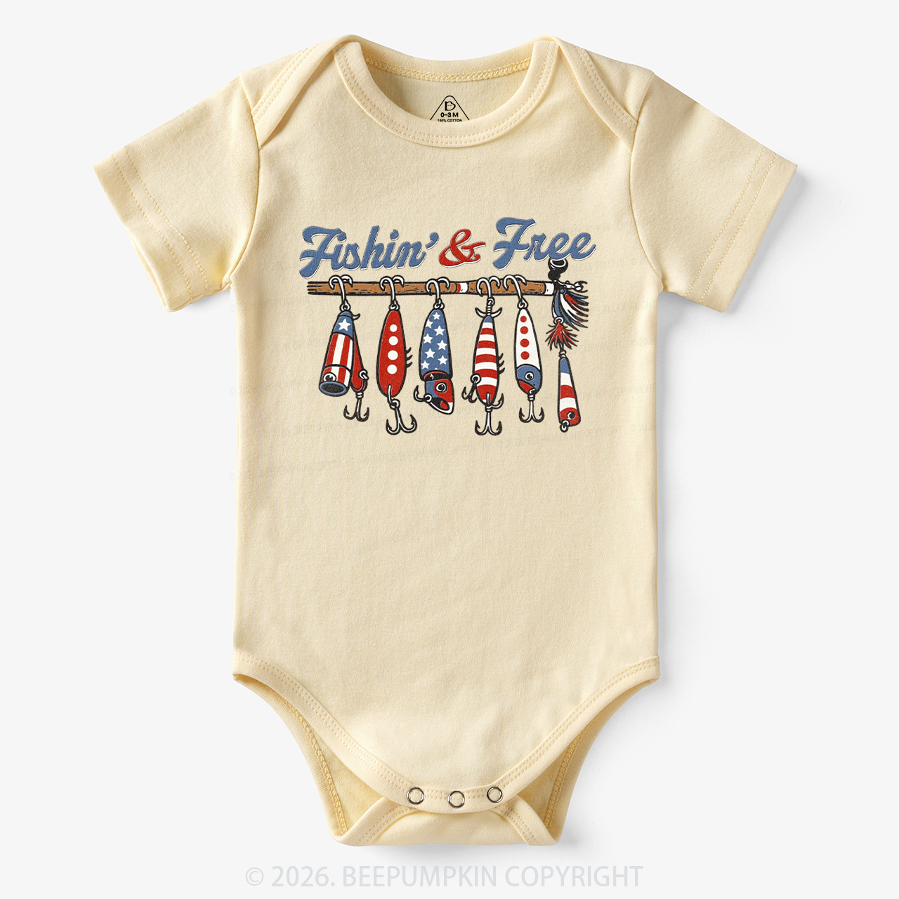 Fishin And Free Lure 4th Of July Bodysuit