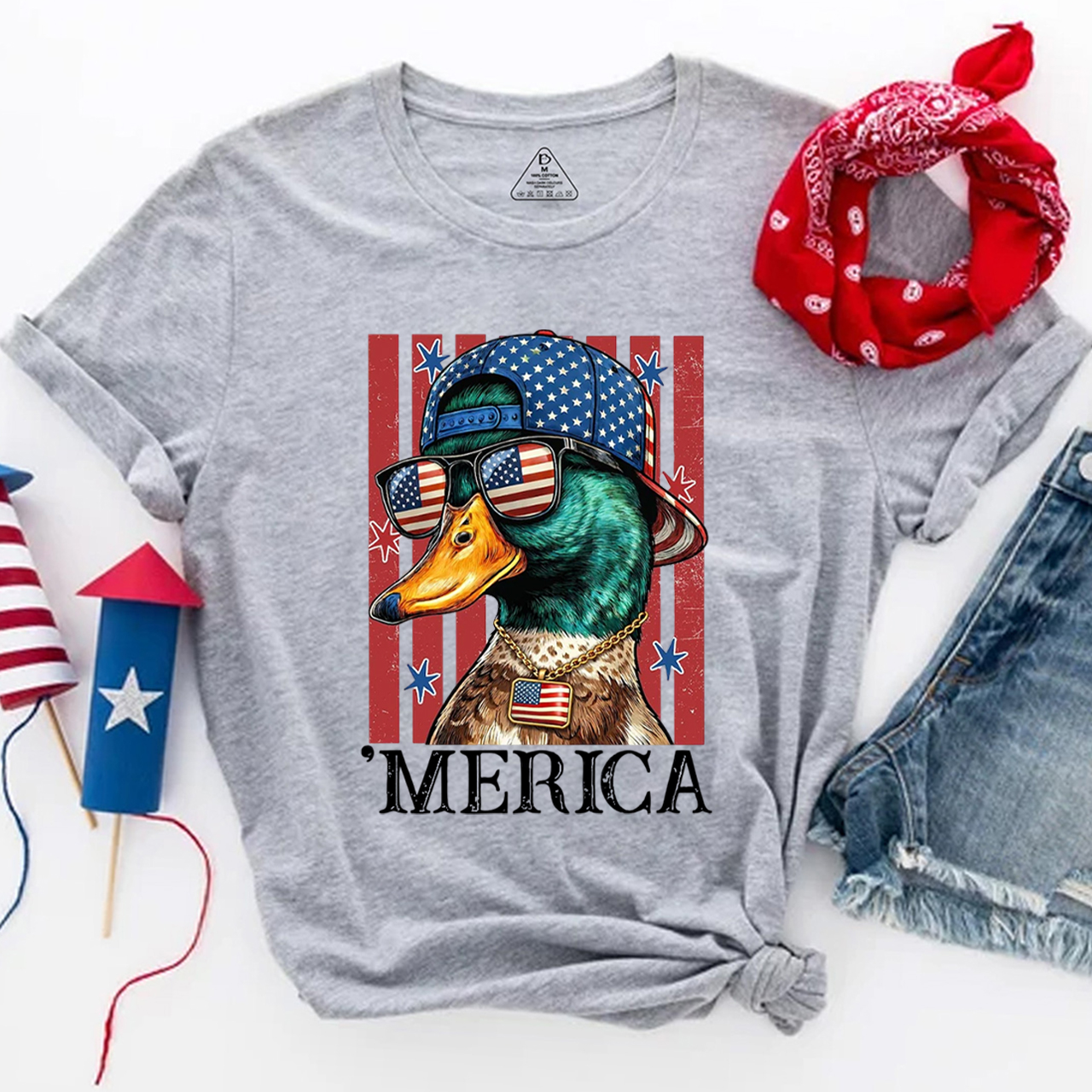 4th of July Funny Patriotic Merica Duck T-Shirts
