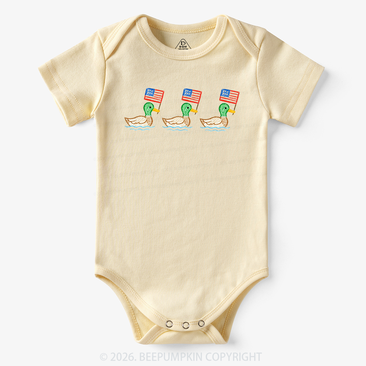 USA Mallard Ducks 4th of July Patriotic Bodysuit