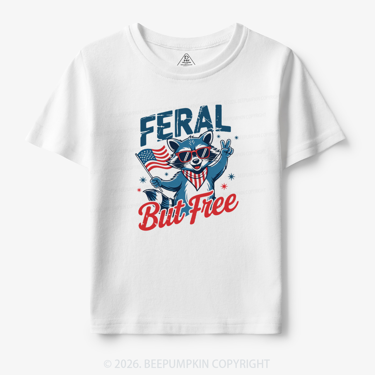 Feral Raccoon 4th of July Toddler&Kid's Tees