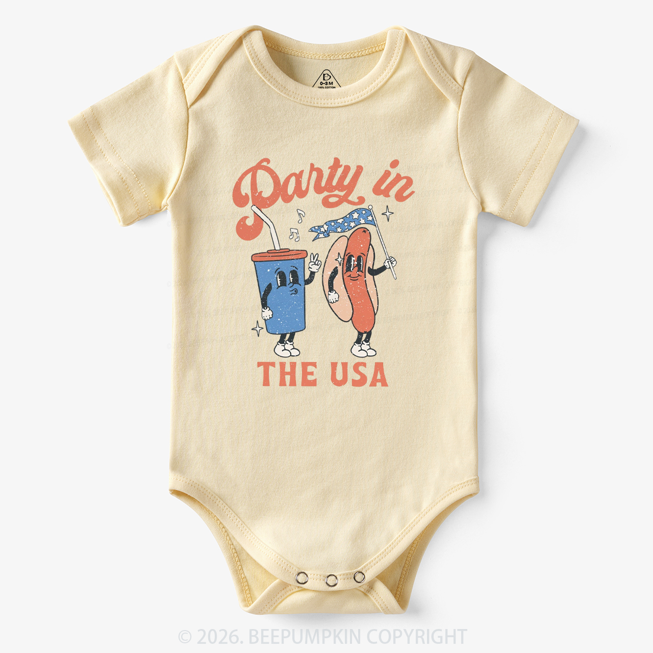 Party In The USA Hot Dog And Drink Bodysuit