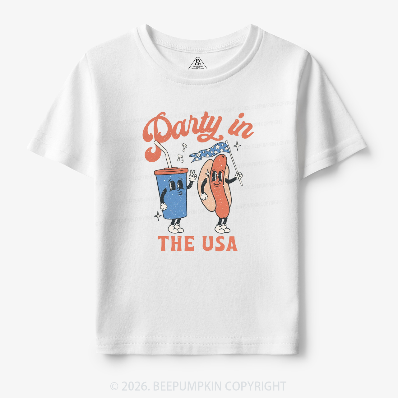 Party In The USA Hot Dog And Drink Toddler&Kid's Tees