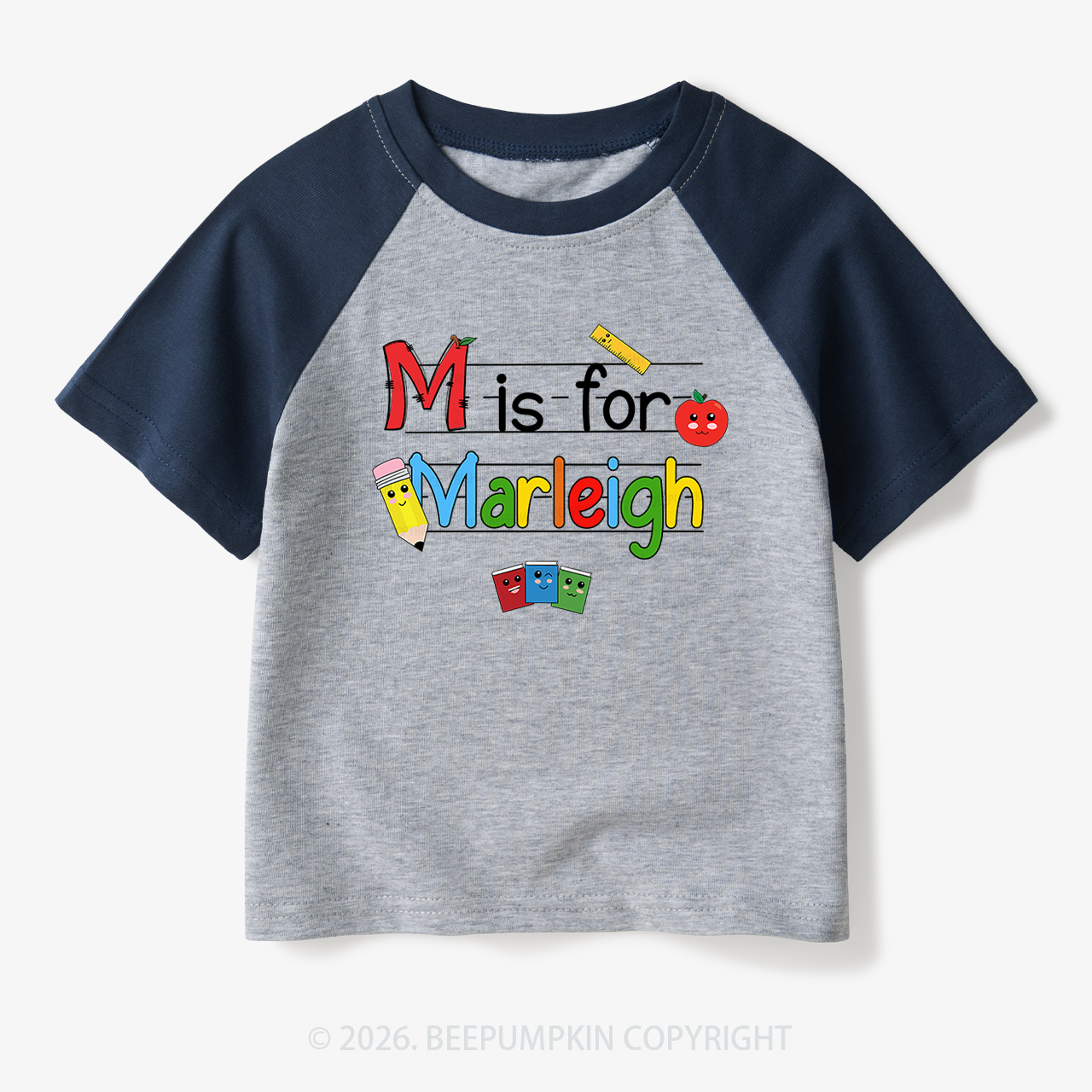 Personalized Kids Name Toddler&Kids Retro Raglan T-shirt