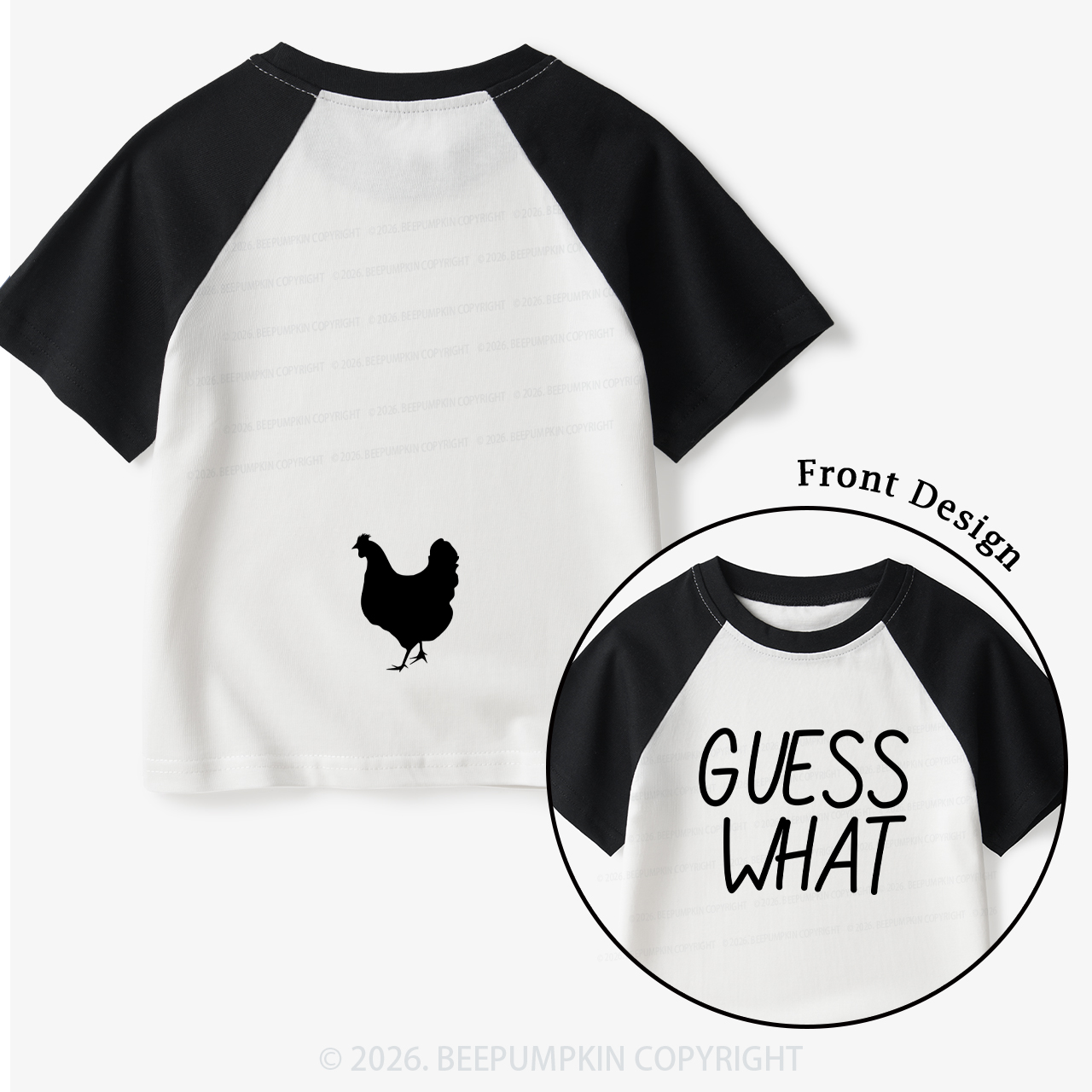 Guess What Chicken Butt Toddler&Kids Retro Raglan T-shirt