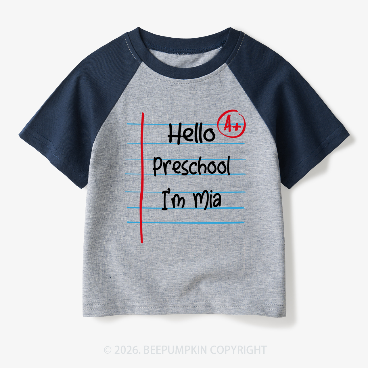 Personalized Grade I'm Name Back To School Toddler&Kids Retro Raglan T-shirt