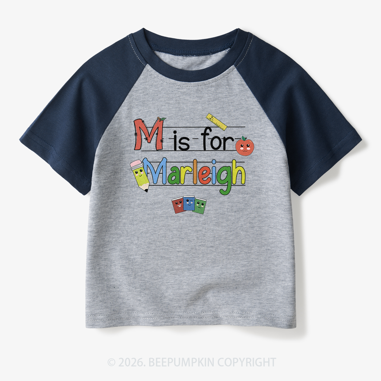 Personalized Kids Name Toddler&Kids Retro Raglan T-shirt