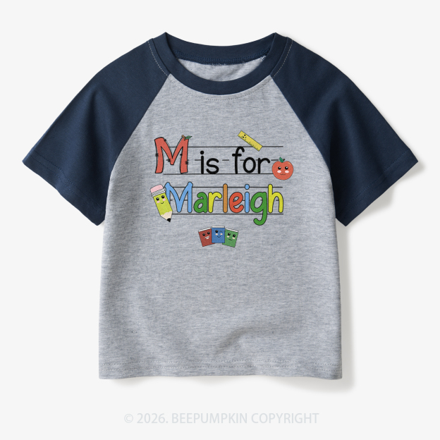 Personalized Kids Name Toddler&Kids Retro Raglan T-shirt