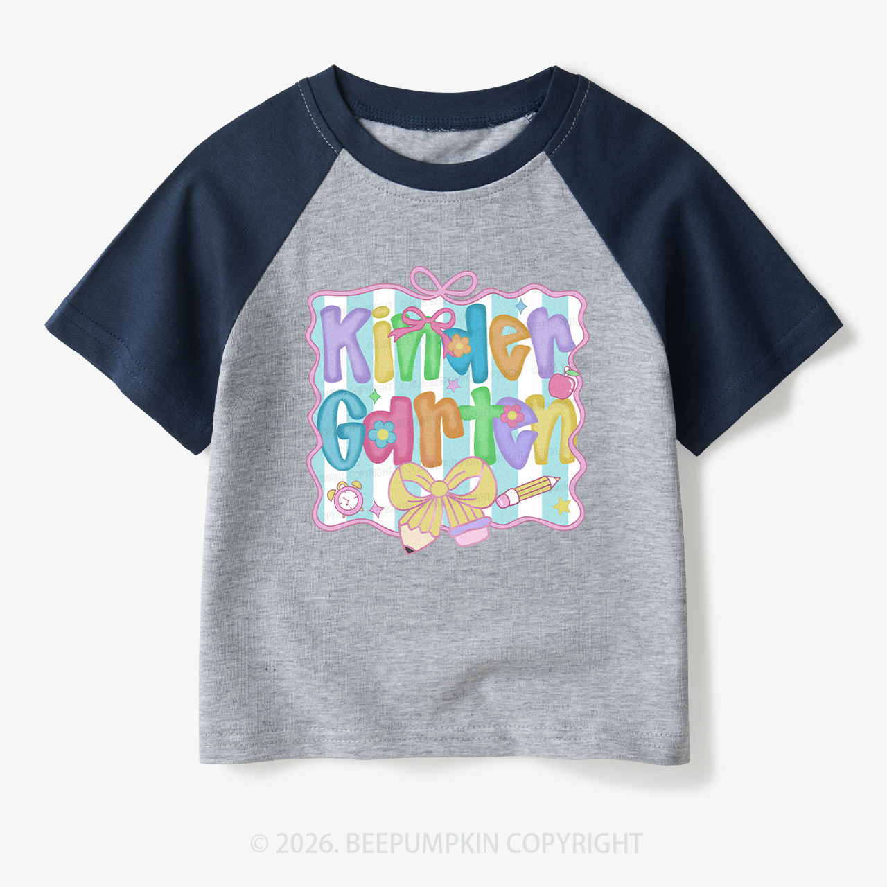 Personalized Preppy Back To School Bundle Toddler&Kids Retro Raglan T-shirt