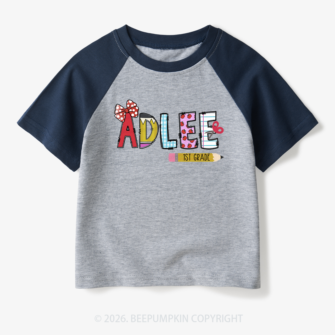 Personalized Name First Day Of School Toddler&Kids Retro Raglan T-shirt