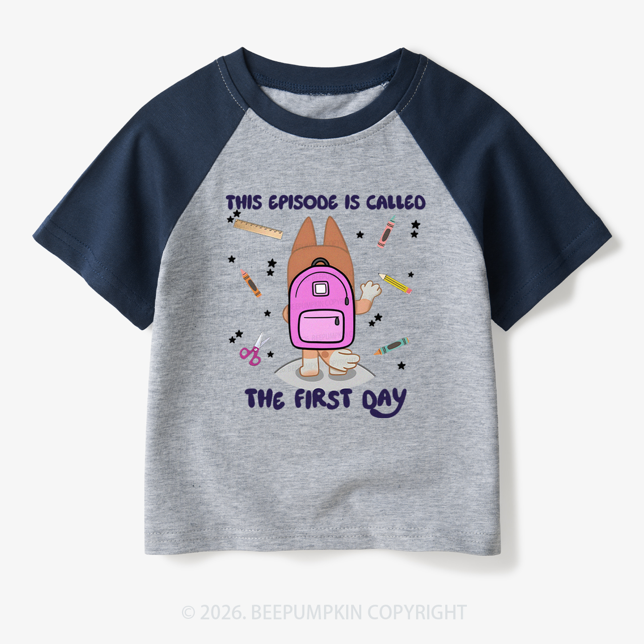 Personalized Back To School Dog Toddler&Kids Retro Raglan T-shirt