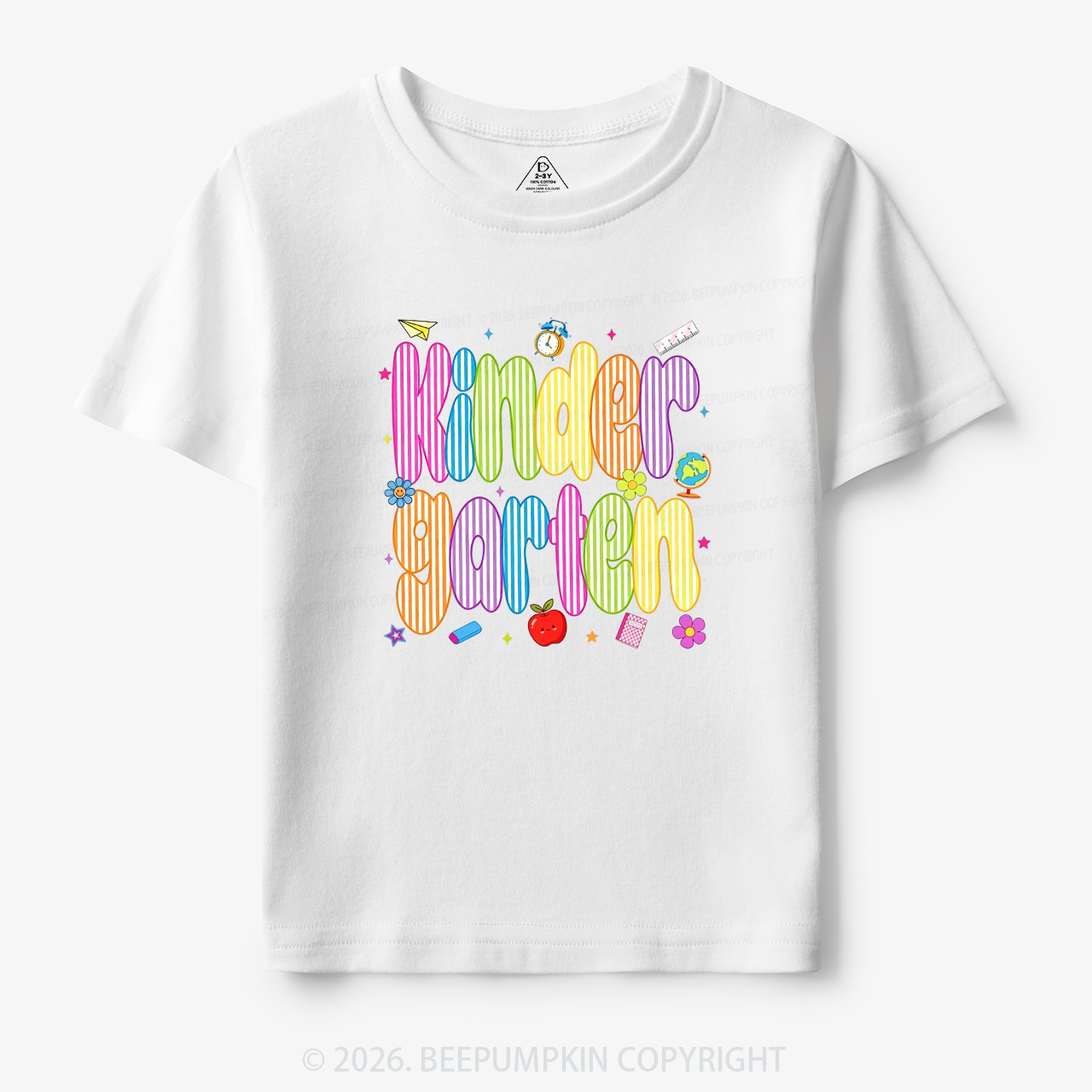 Personalized Preppy Back To School Colorful Stripes Toddler&Kid's Tees