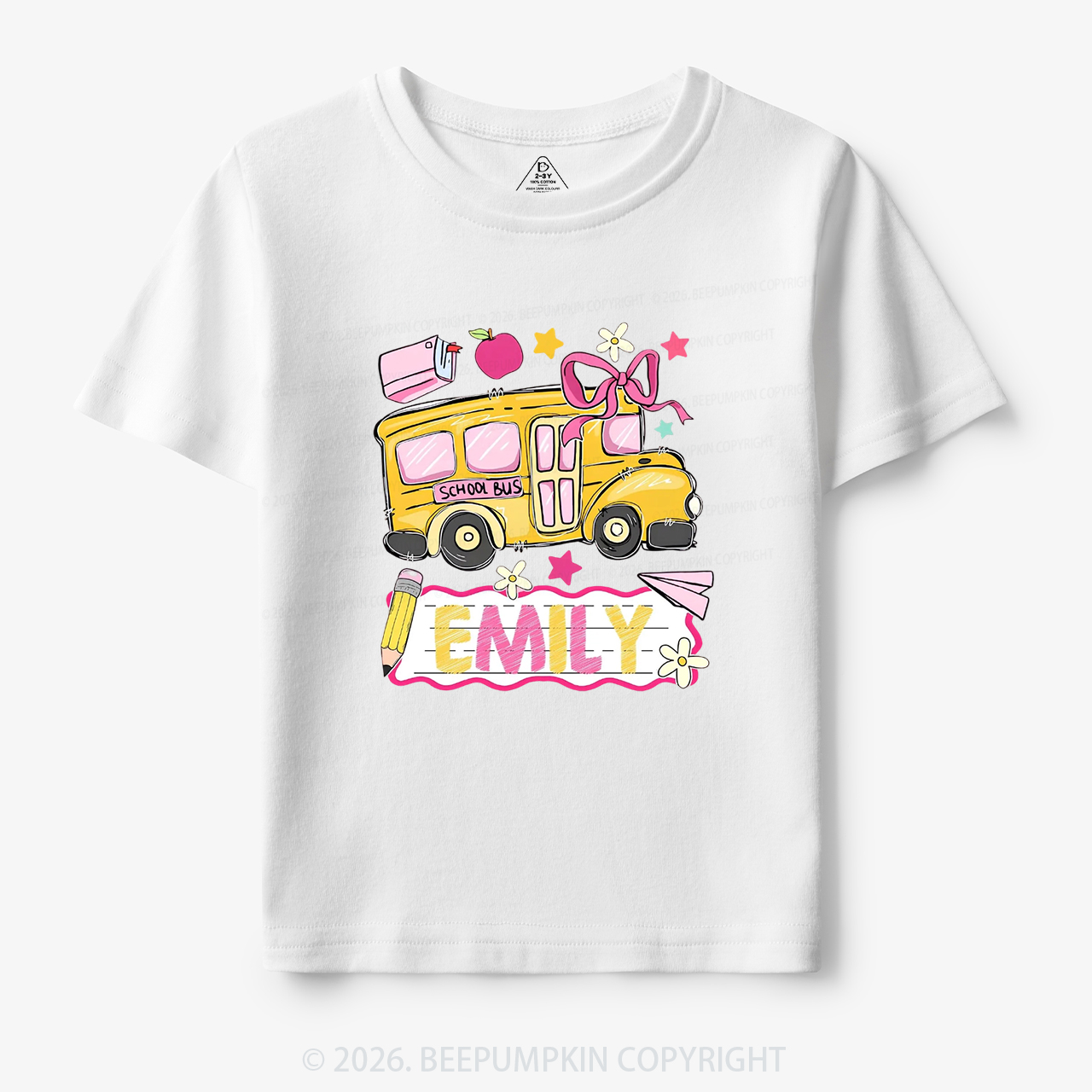 Personalized Name School Bus Back To School Toddler&Kid's Tees