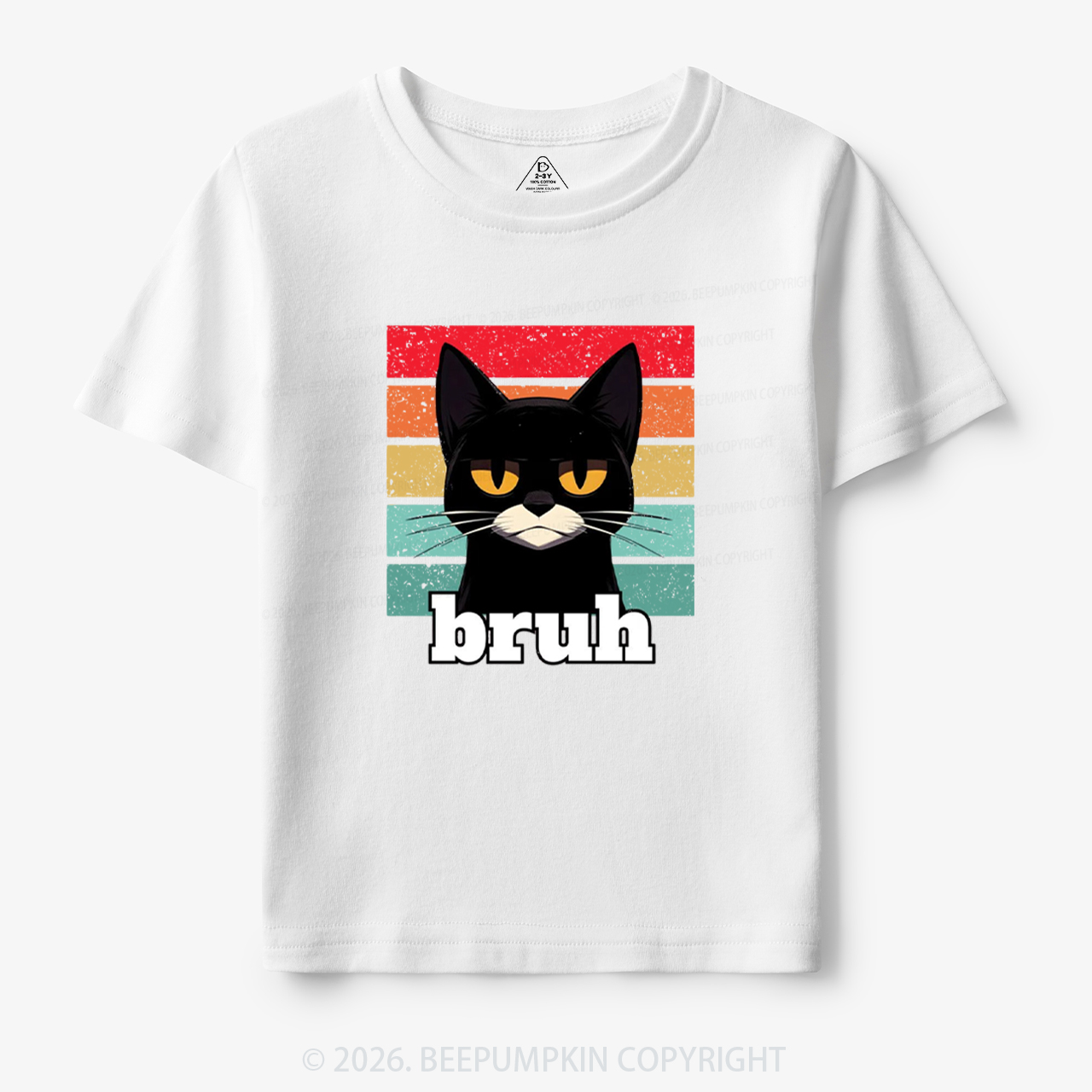 Bruh Cat Funny Back to School Toddler&Kid's Tees