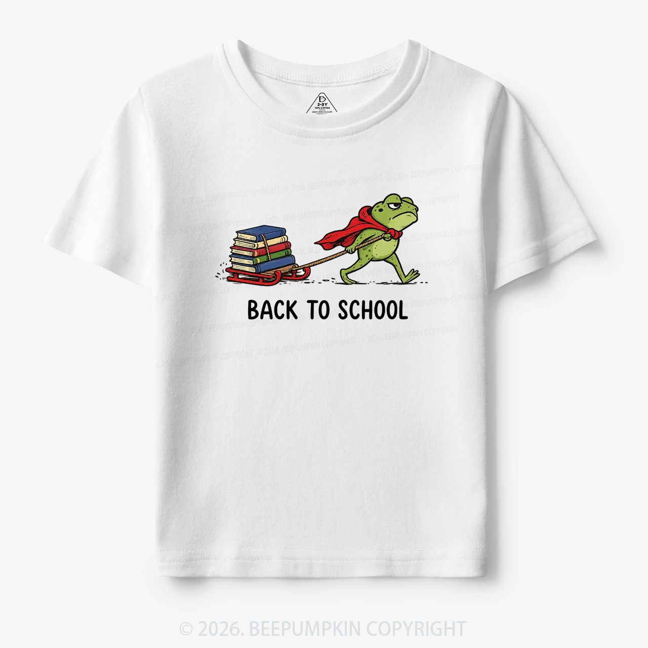 Grumpy Frog Pulling Books Funny Back To School Toddler&Kid's Tees