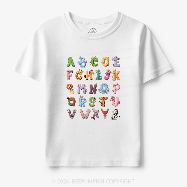 Cute Animals Alphabet Toddler&Kid's Tees