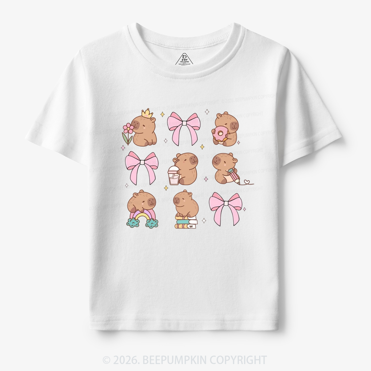 Capybara Cute Back to School Funny Animal Toddler&Kid's Tees