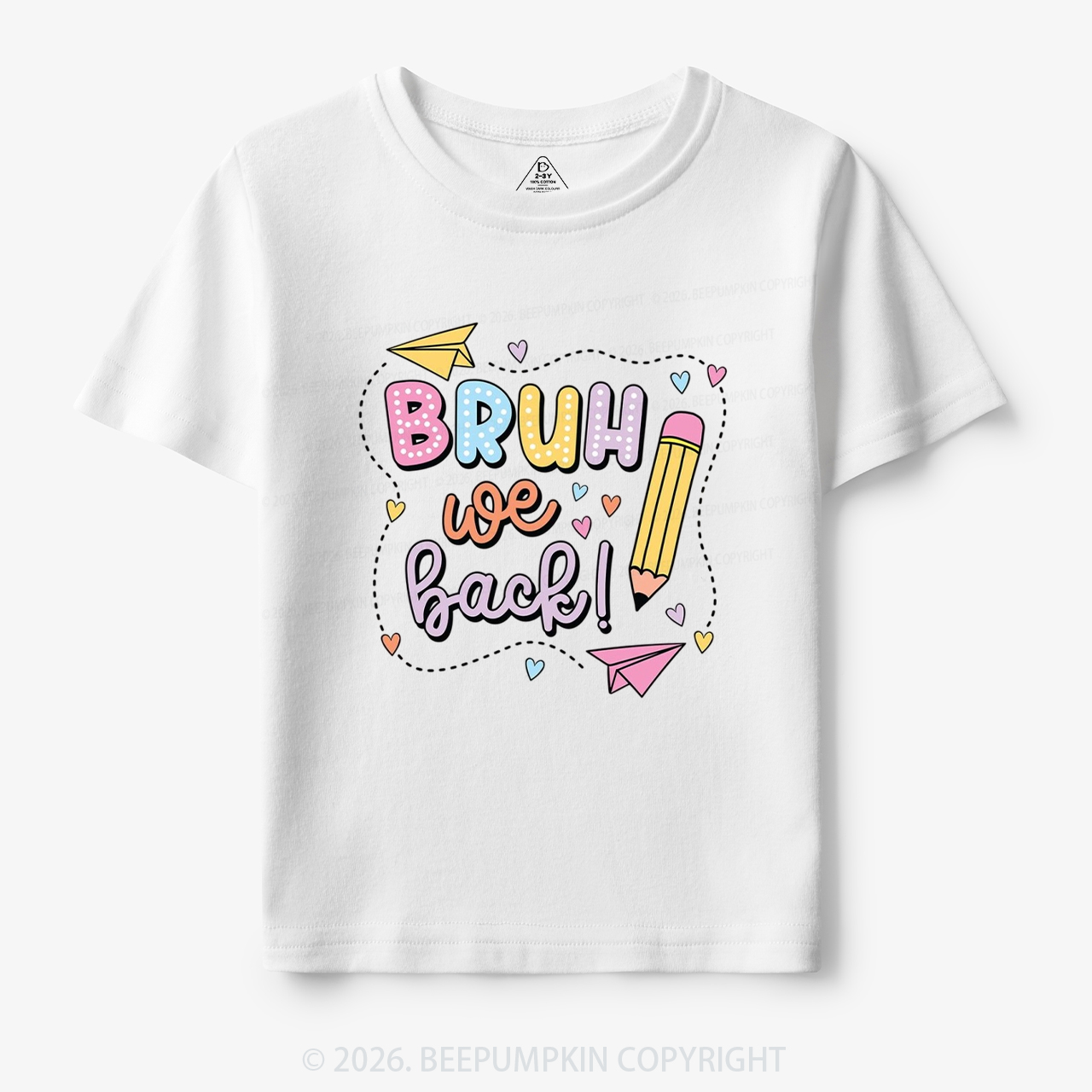 Bruh We Back Pastel Back to School Toddler&Kid's Tees