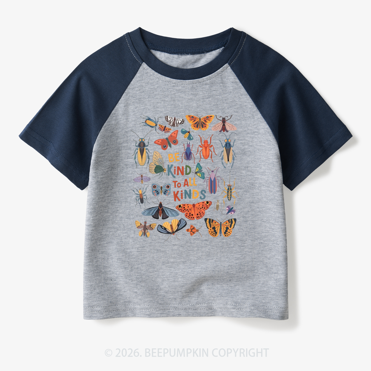 Vintage Entomologist Natural Toddler&Kids Retro Raglan T-shirt