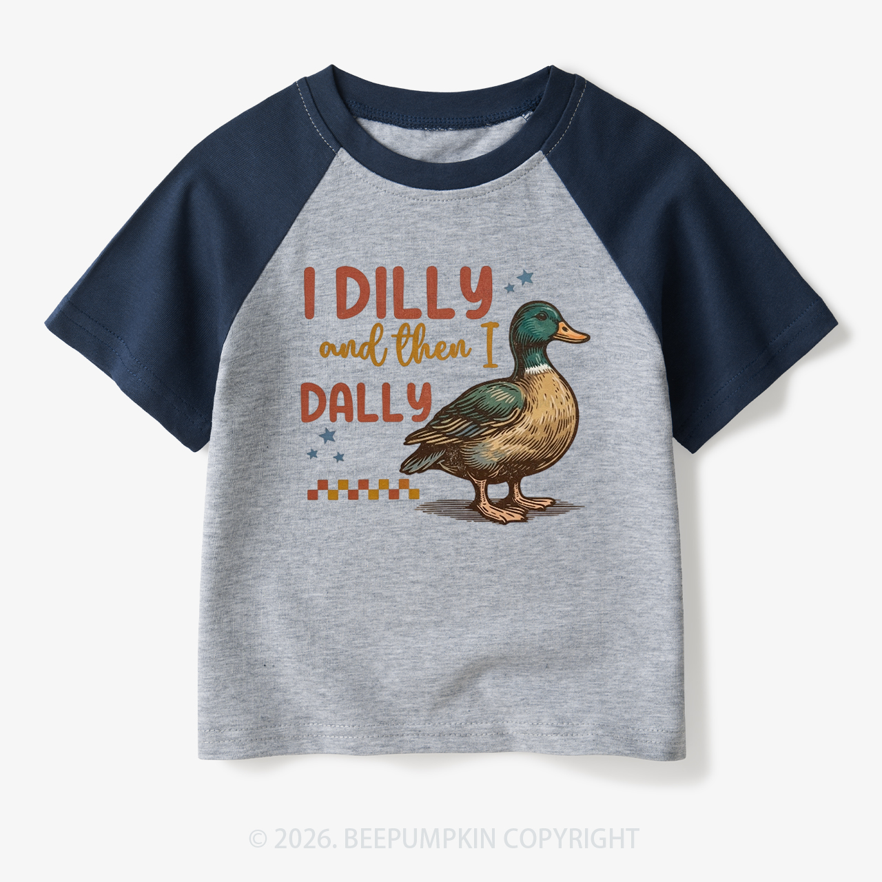I Dilly And Then I Dally Toddler&Kids Retro Raglan T-shirt