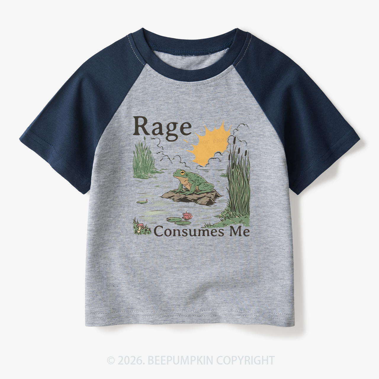 Rage Consumes Me Frog Toddler&Kids Retro Raglan T-shirt