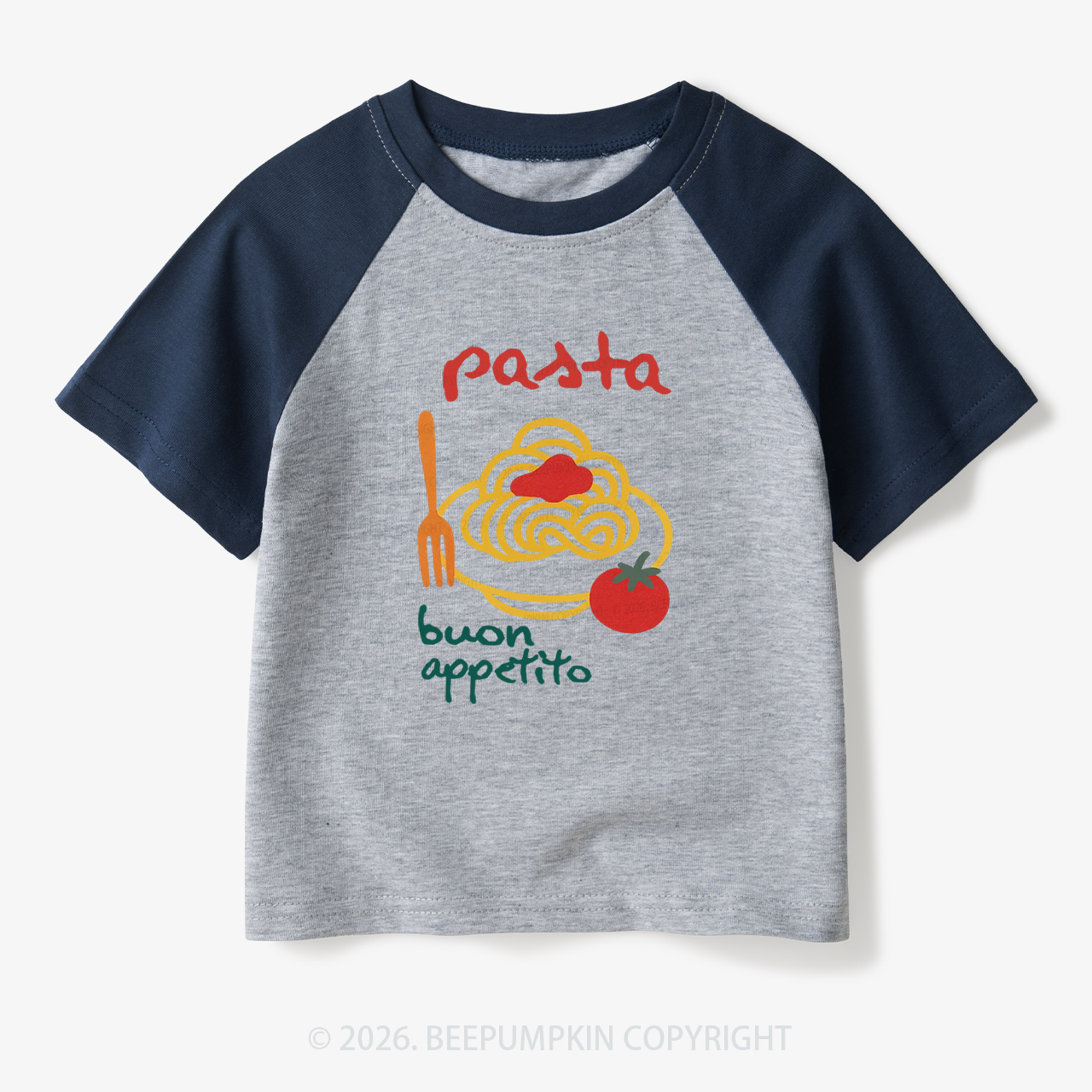 Spaghetti Pasta Cute Food Toddler&Kids Retro Raglan T-shirt