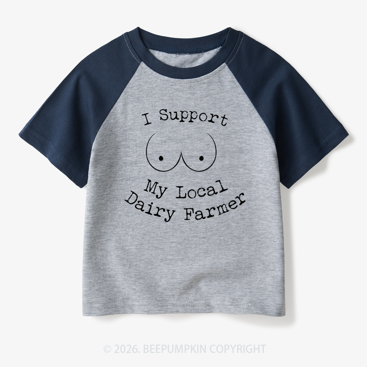 I Support My Local Dairy Farmer Toddler&Kids Retro Raglan T-shirt