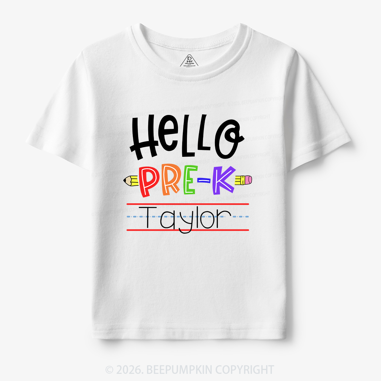 Personalized Hello Pre-k Shirt Back to School