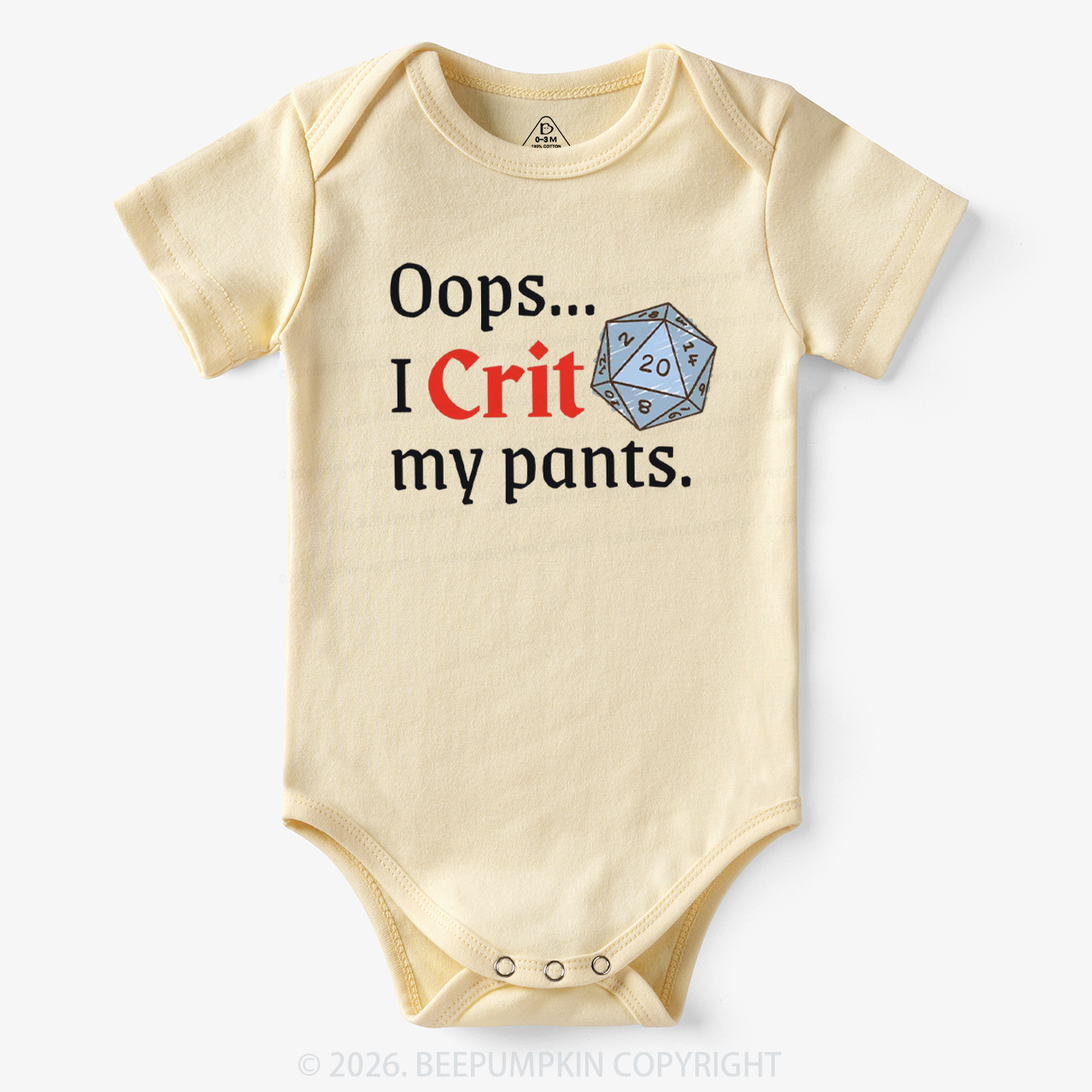 Oops I CRIT My Pants Hilarious Bodysuit