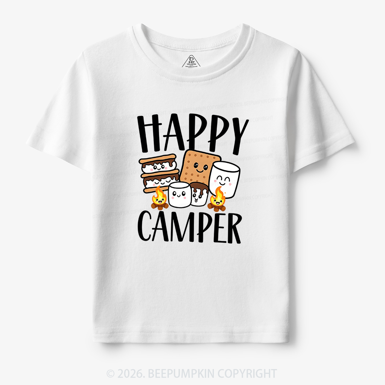 Happy Camper Cute Marshmallow Toddler&Kid's Tees