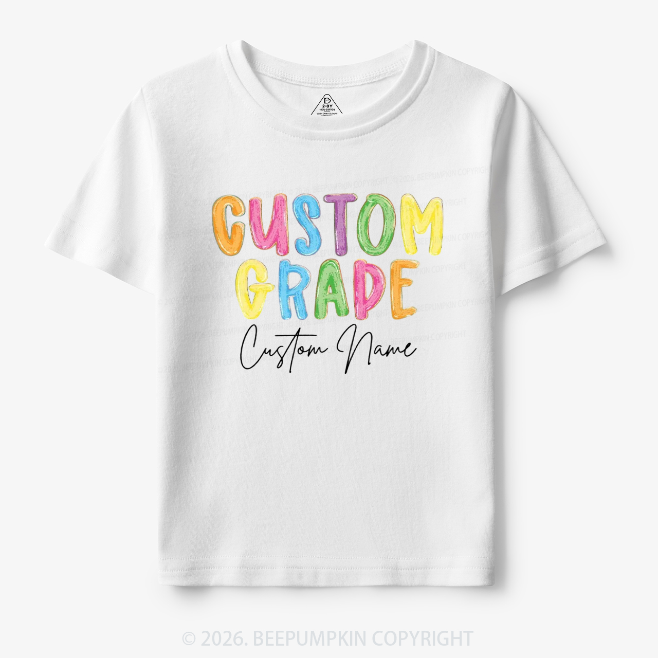 Personalized Colorful Grade Back To School Toddler&Kid's Tees