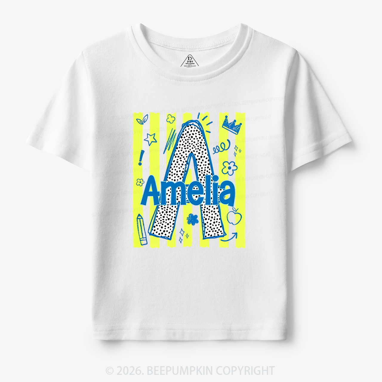 Personalized Name Alphabet Doodle Toddler&Kid's Tees