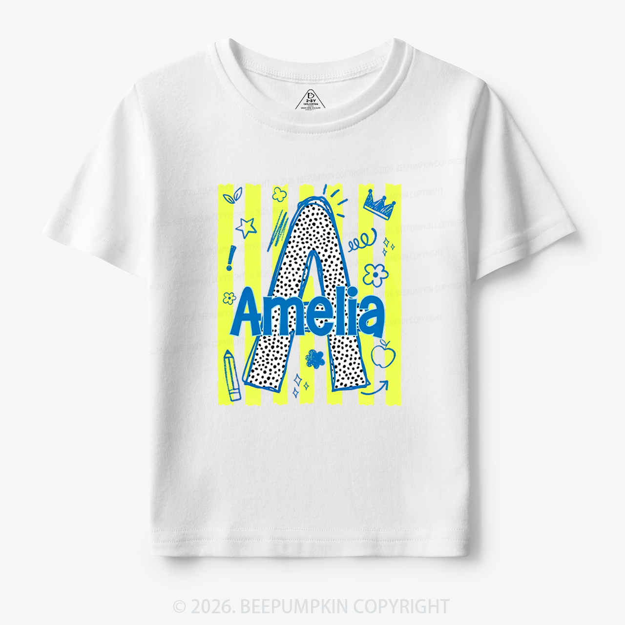 Personalized Name Alphabet Doodle Toddler&Kid's Tees