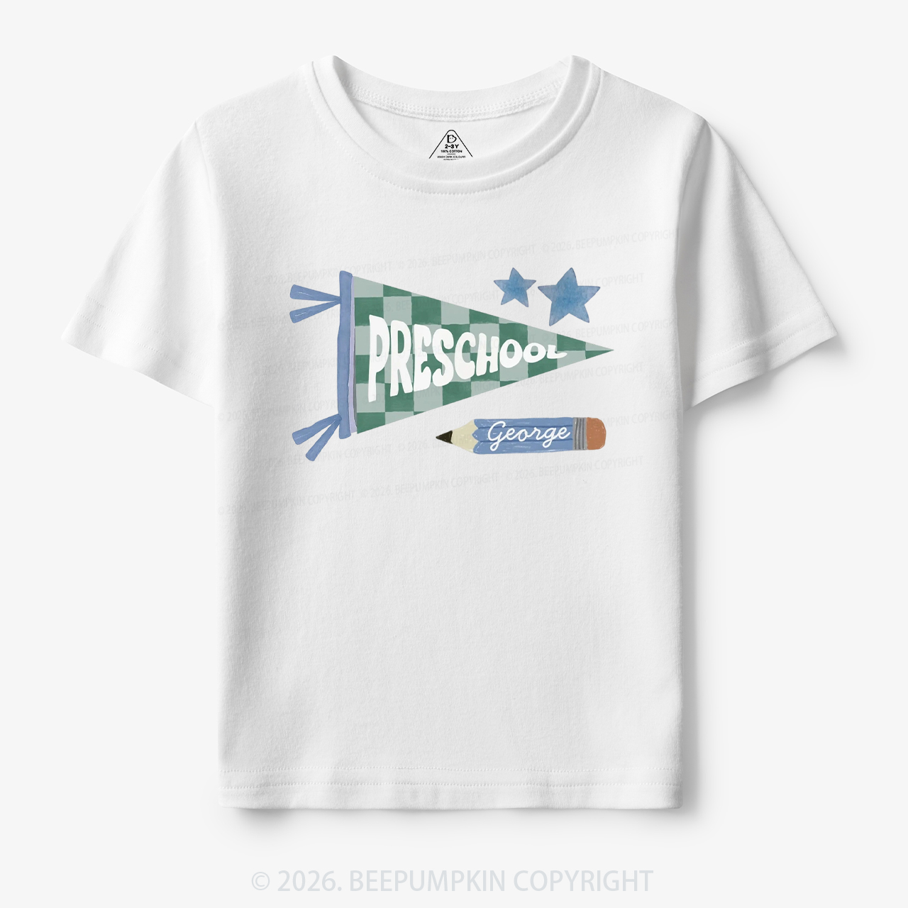Personalized Pennant Back to School Toddler&Kid's Tees