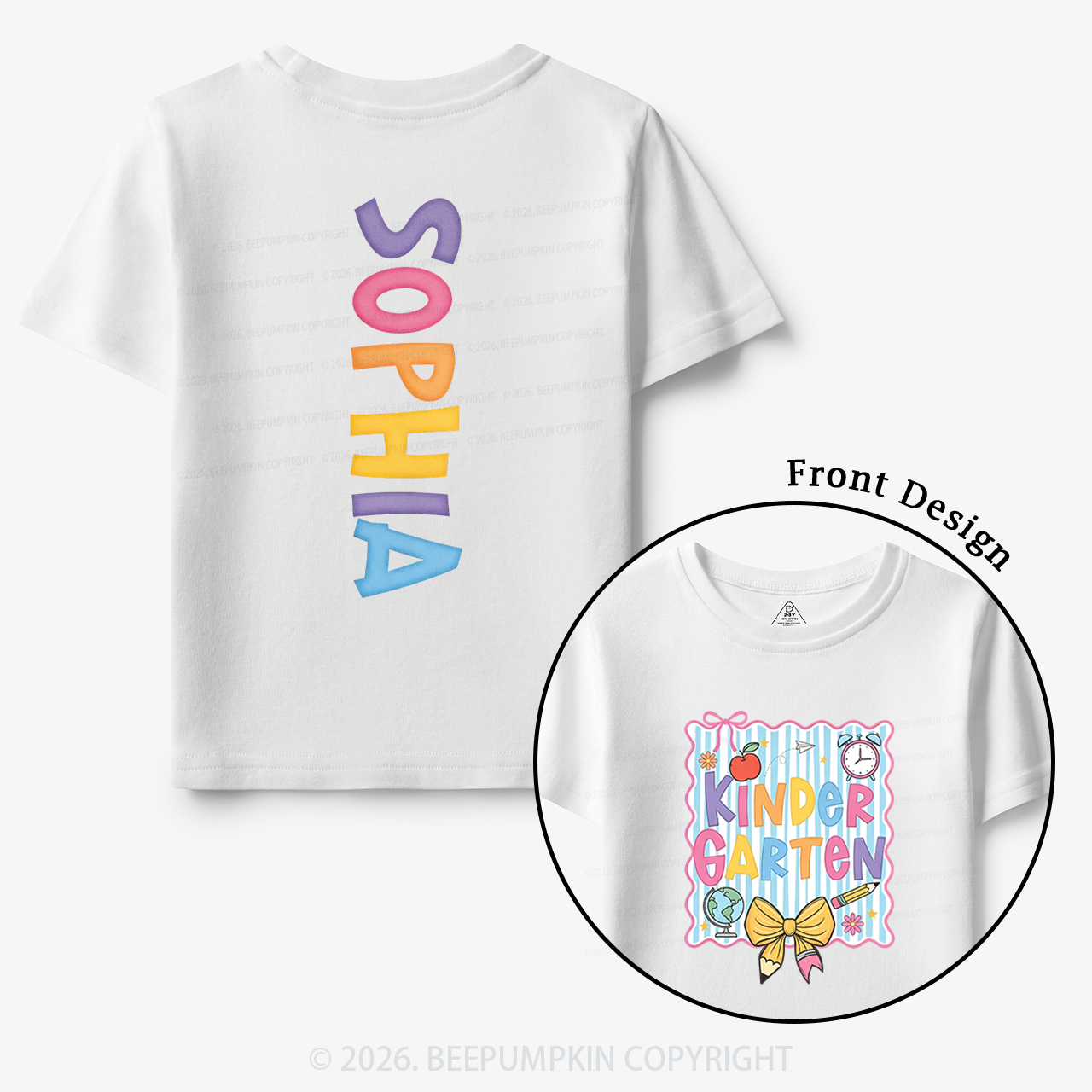 Personalized Cute Preschool to Fifth Grade Toddler&Kid's Tees