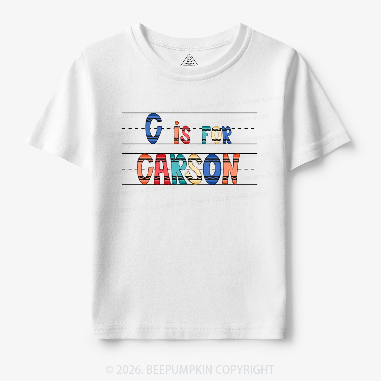 Personalized Crayon Letter Is For Name Toddler&Kid's Tees